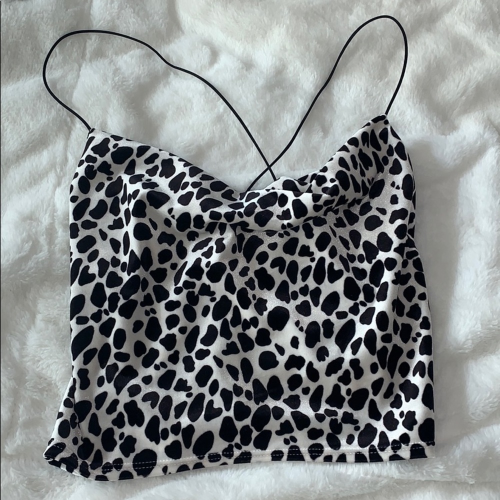 Velvet cow crop top